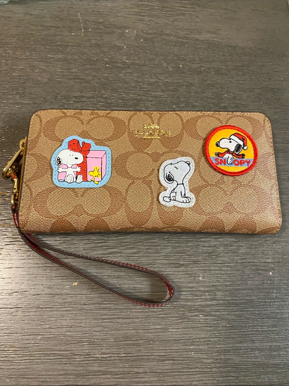 Coach Fashion Wristlet with Colorful Peanuts Patches